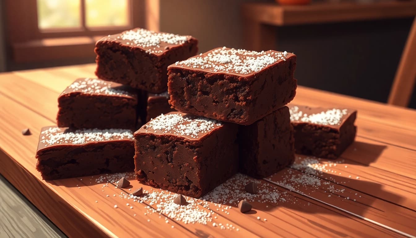 Enjoy baking hash brownies with a rich chocolatey texture and a dusting of powdered sugar.
