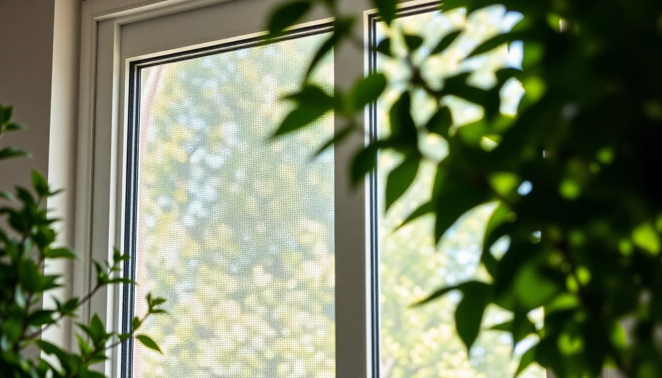 Installieren Sie ein Fliegengittermaxx, das frische Luft und Sichtschutz bietet, ohne die Aussicht zu beeinträchtigen.