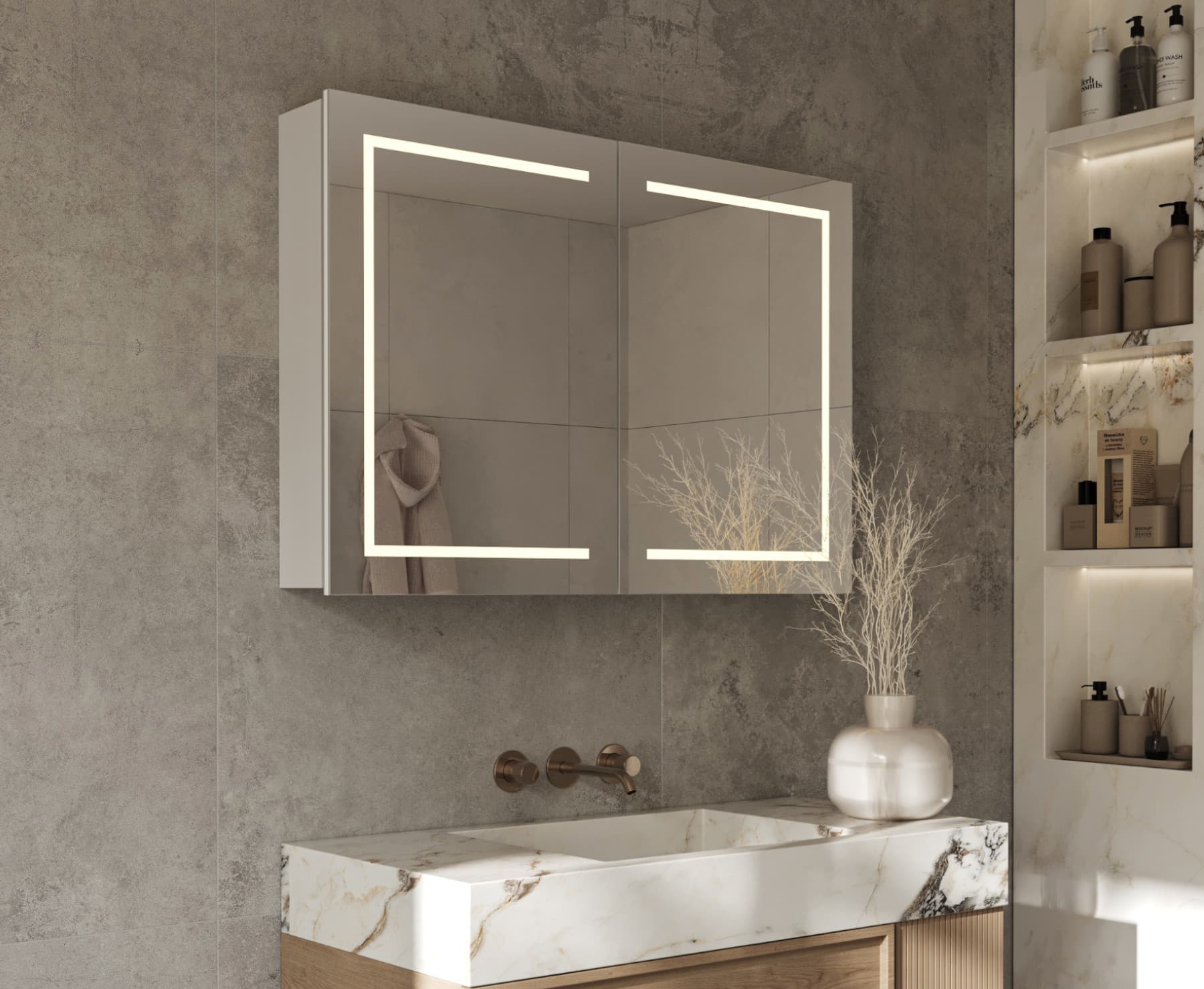 Moderne Badezimmerspiegel: sonni badspiegel mit Beleuchtung für jeden Stil