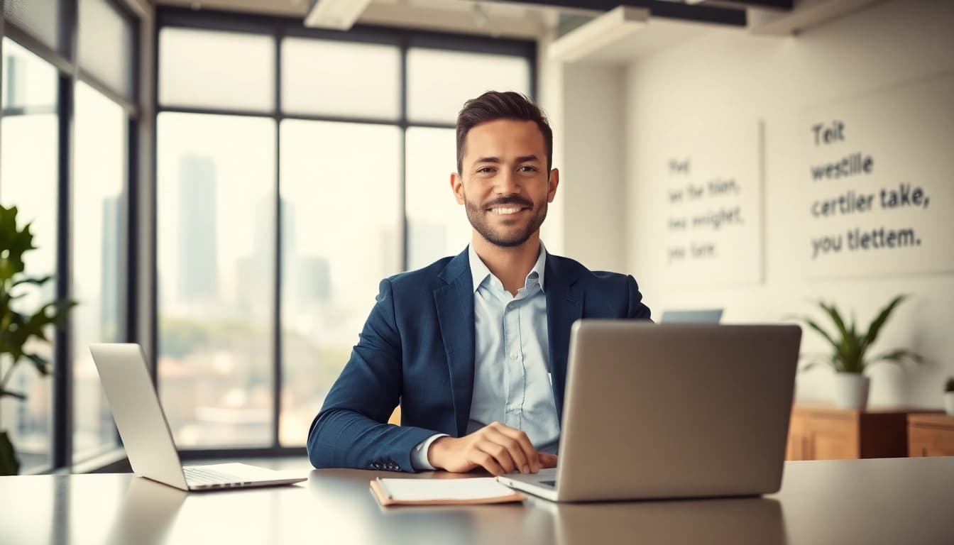 Business Portrait München: Professioneller Porträt eines Geschäftsmannes in einer modernen Münchner Büroumgebung.