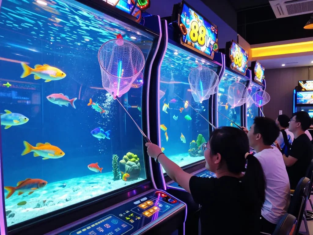 Catching fish in the exhilarating bắn cá 88vv game during a vibrant arcade experience