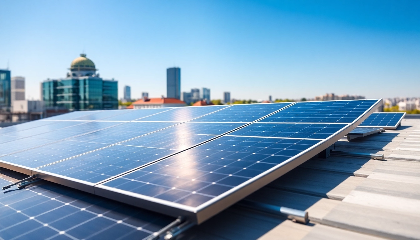 Solar Wien: Moderne Photovoltaikanlage in Wien mit strahlendem Sonnenlicht.