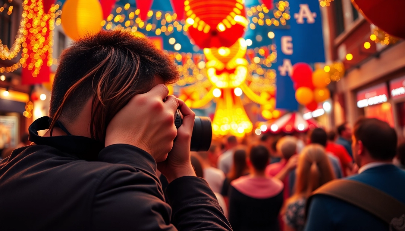 Eventfotos München von einem Fotografen in Aktion auf einem lebhaften Münchener Event.