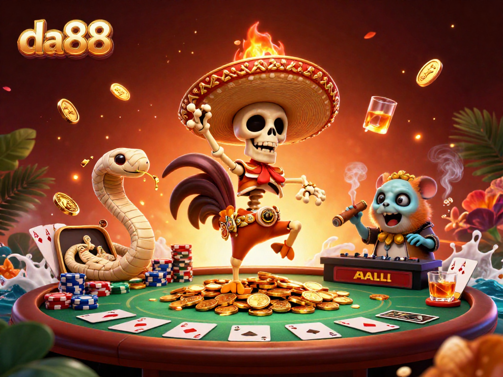 Experience the thrilling action of da88 with vibrant characters and dynamic poker play.