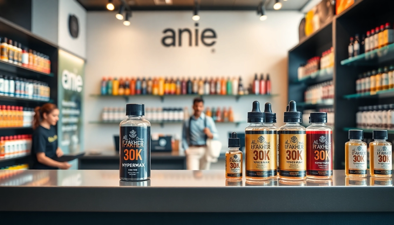Al Fakher 30K Hypermax in a well-organized Vape Store, showcasing vibrant e-liquids.