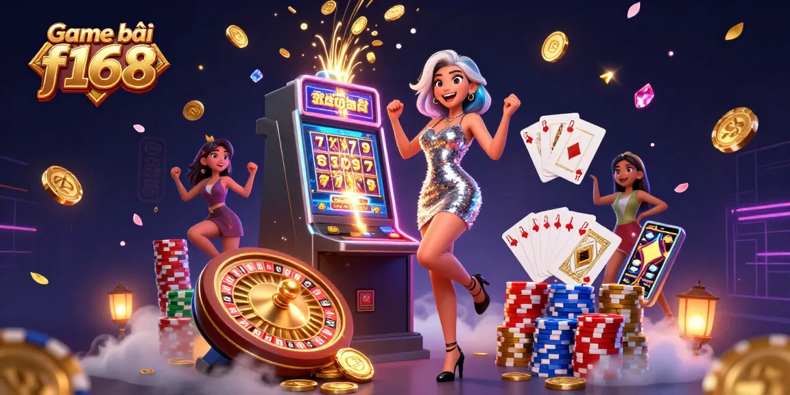 Celebrate big wins at Game bài f168 with thrilling slots, dazzling coins, and vibrant casino lights.