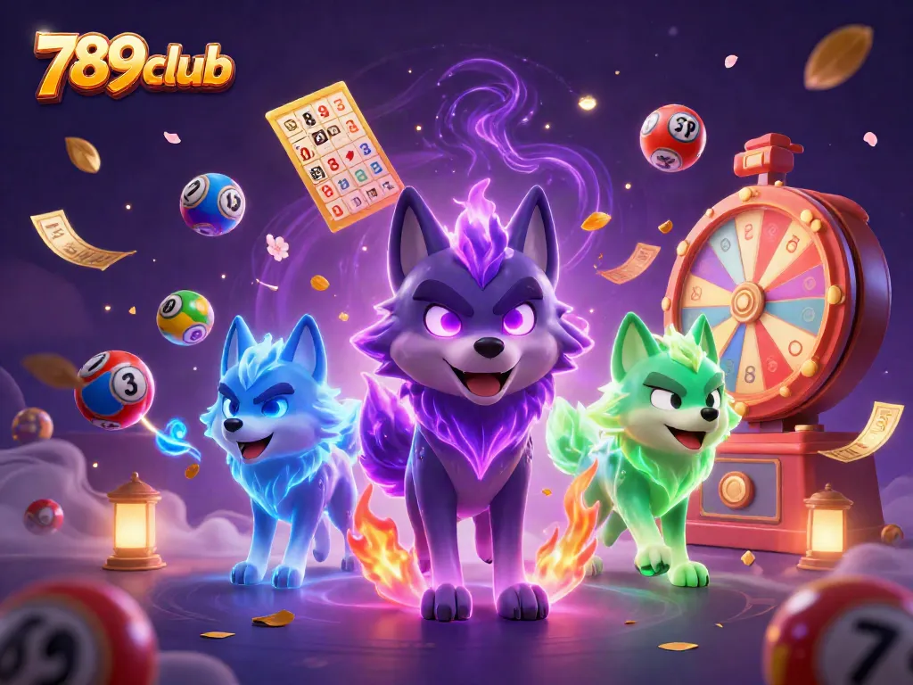 Experience thrilling action at 789club with vibrant illustrations of winning games and spirit flames.