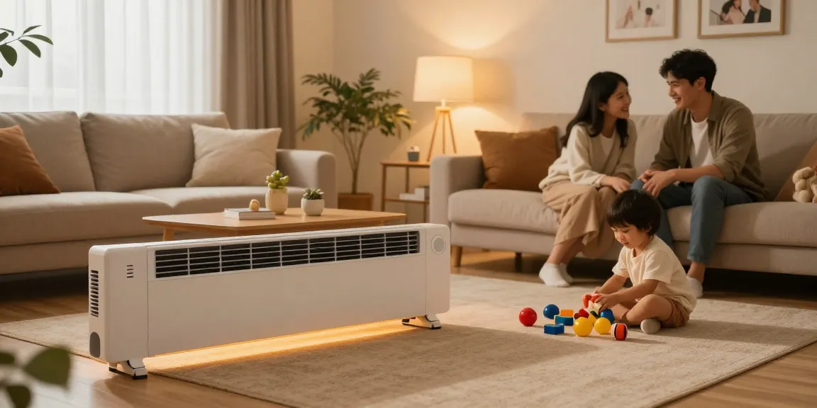 Elektro-Fußbodenheizung, die Wärme in einem gemütlichen Wohnzimmer mit familiärer Interaktion verbessert.
