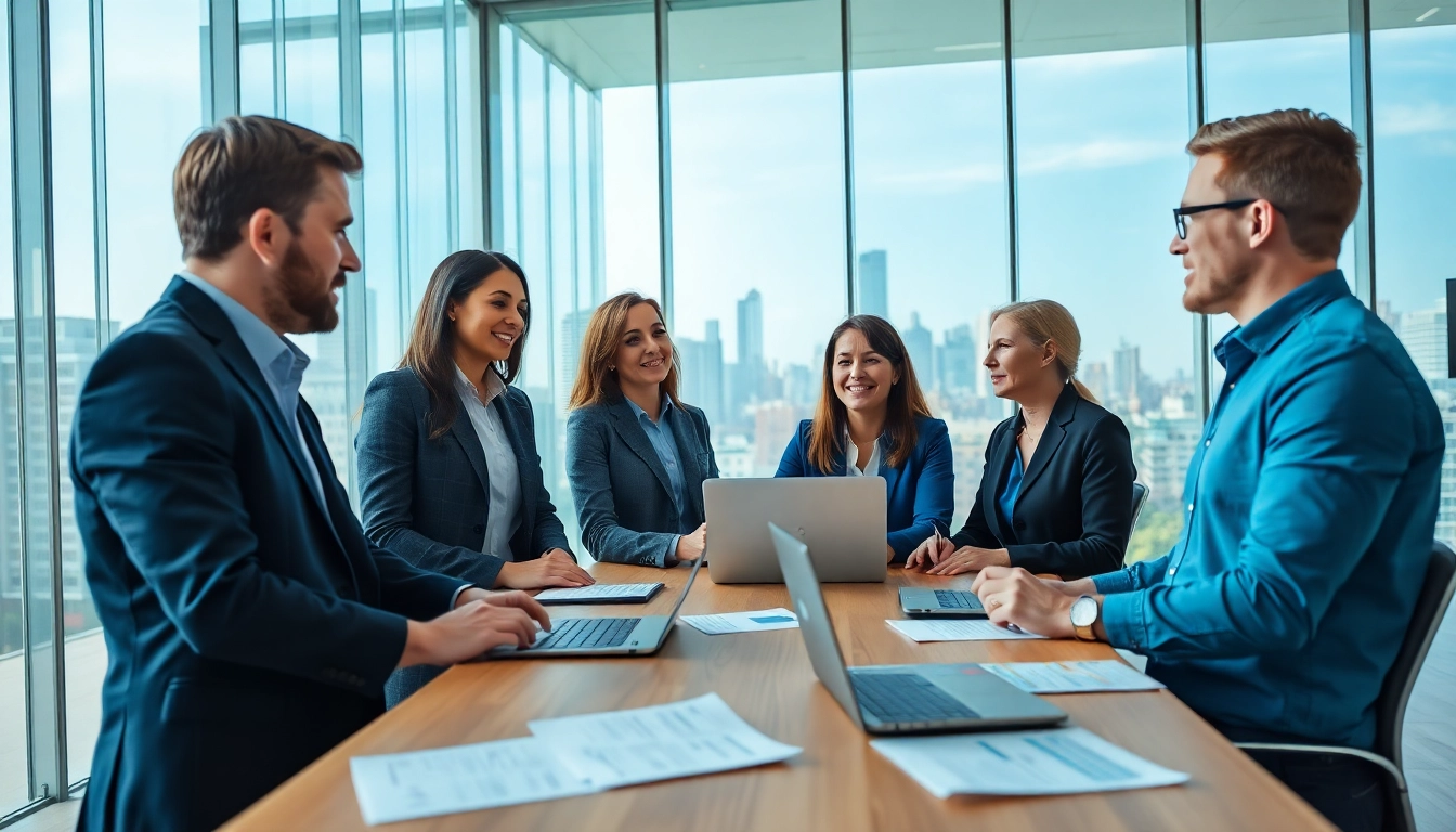 Headhunter Ingenieure in einem modernen Büro während einer Besprechung sehen sich Lebensläufe an.