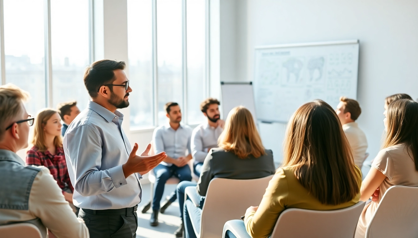 Besonders wichtig Seminar mit engagierten Teilnehmern im Mittelpunkt