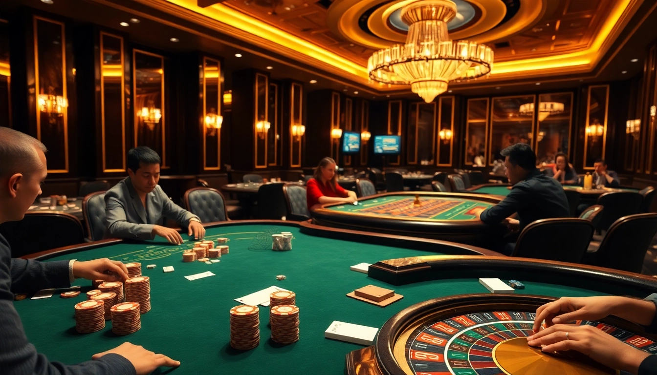 Suspenseful moment at s8casino with players engaged in exciting table games.