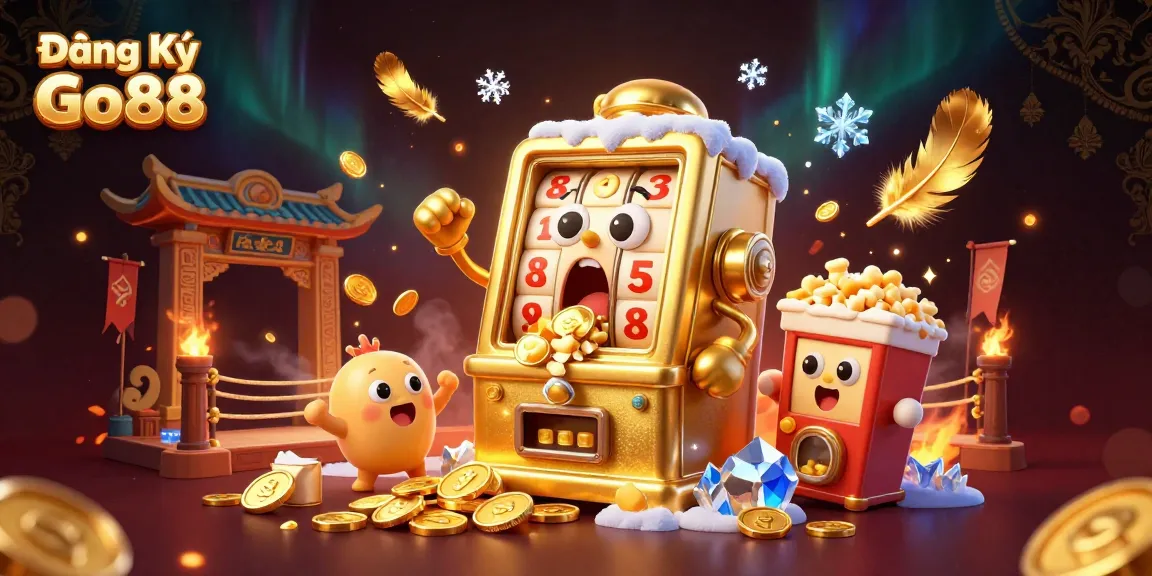 Experience excitement with Đăng Ký Go88 as jackpot coins pour from a winning slot machine!