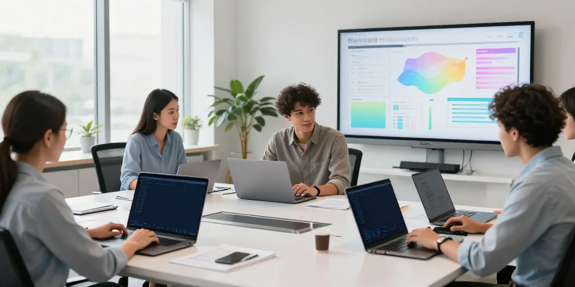 Das Geschäftskonto UG eröffnen als digitale Lösung für moderne Unternehmen, dargestellt in einem innovativen Büro mit Teamarbeit und Technologie.