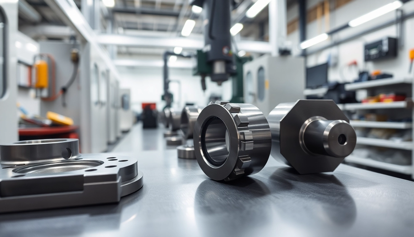 Frästeile bei der CNC-Bearbeitung in einer modernen Fertigungsumgebung.