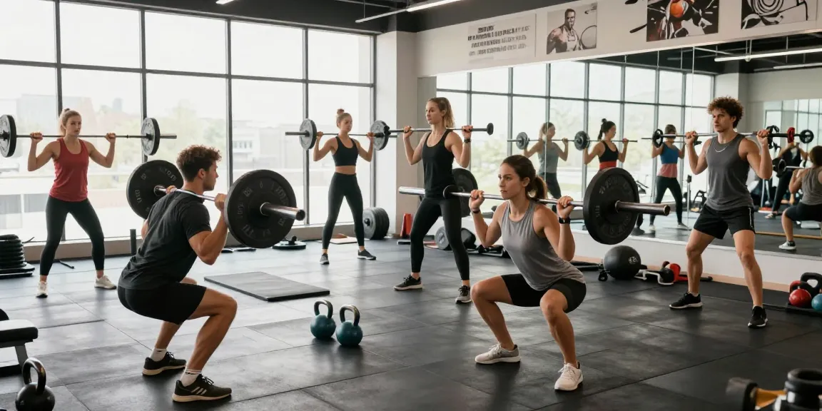 Engaged bodybuilders training at the Anabolika Shop fitness studio, showcasing teamwork and determination.