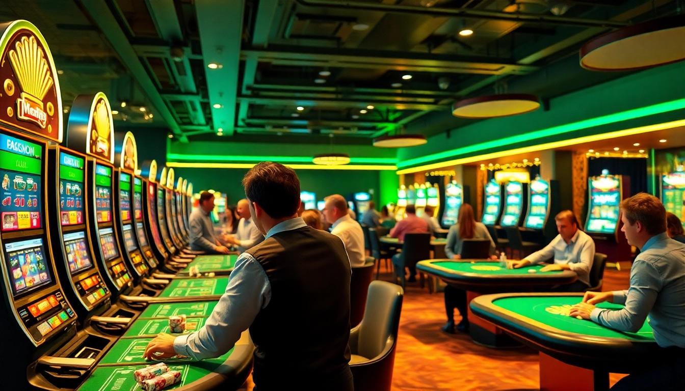Erleben Sie die Aufregung im Online-Casino Schweiz mit lebhaften Spielern an Tischspielen und Spielautomaten.