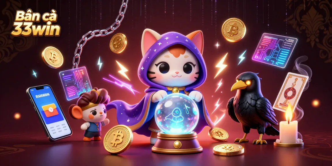Bắn cá 33win: Engage in a dynamic fish shooting game with vibrant 3D characters and cryptocurrency elements.
