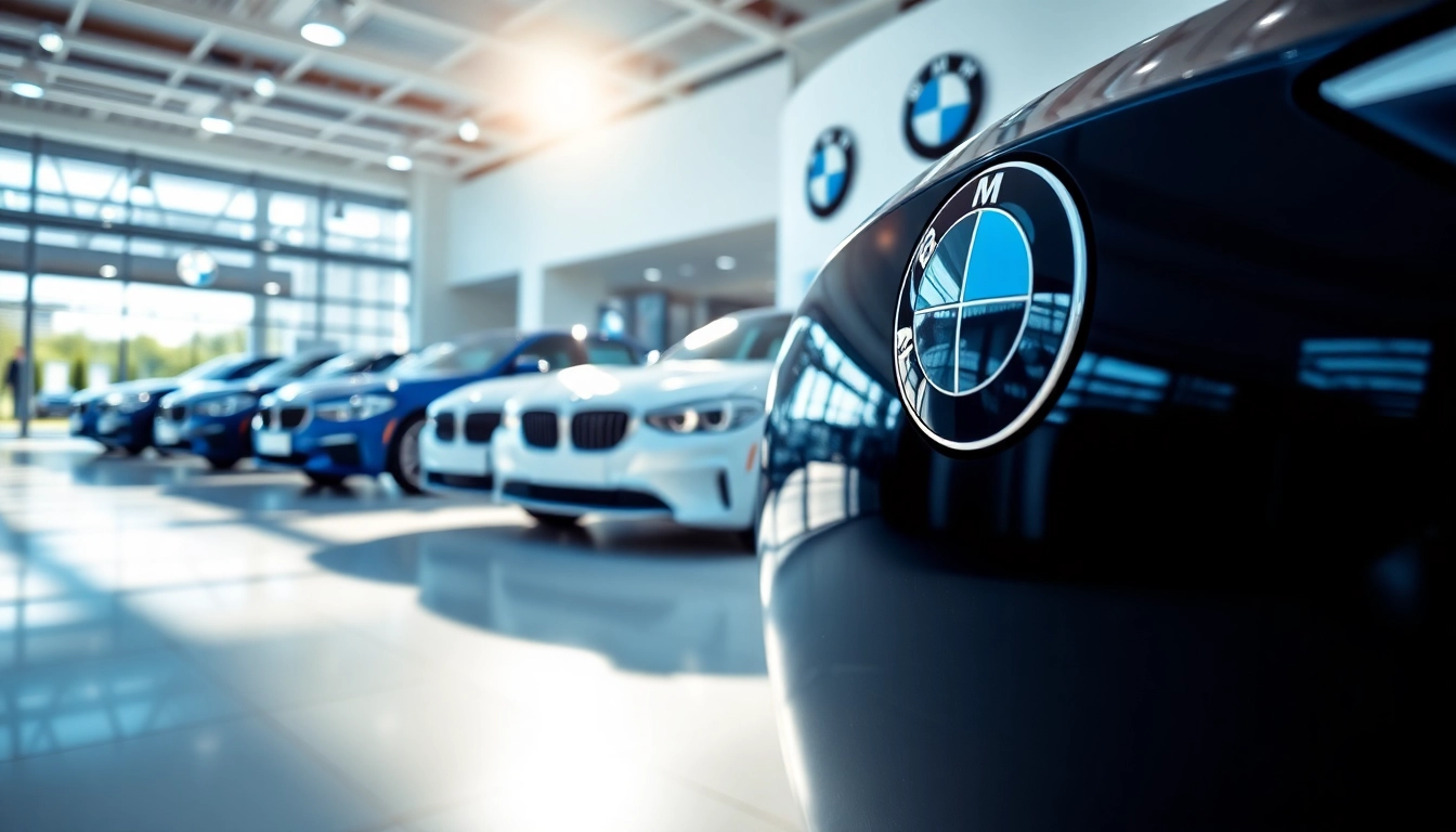 BMW kaufen: Elegante Darstellung eines BMW in modernem Autohaus.