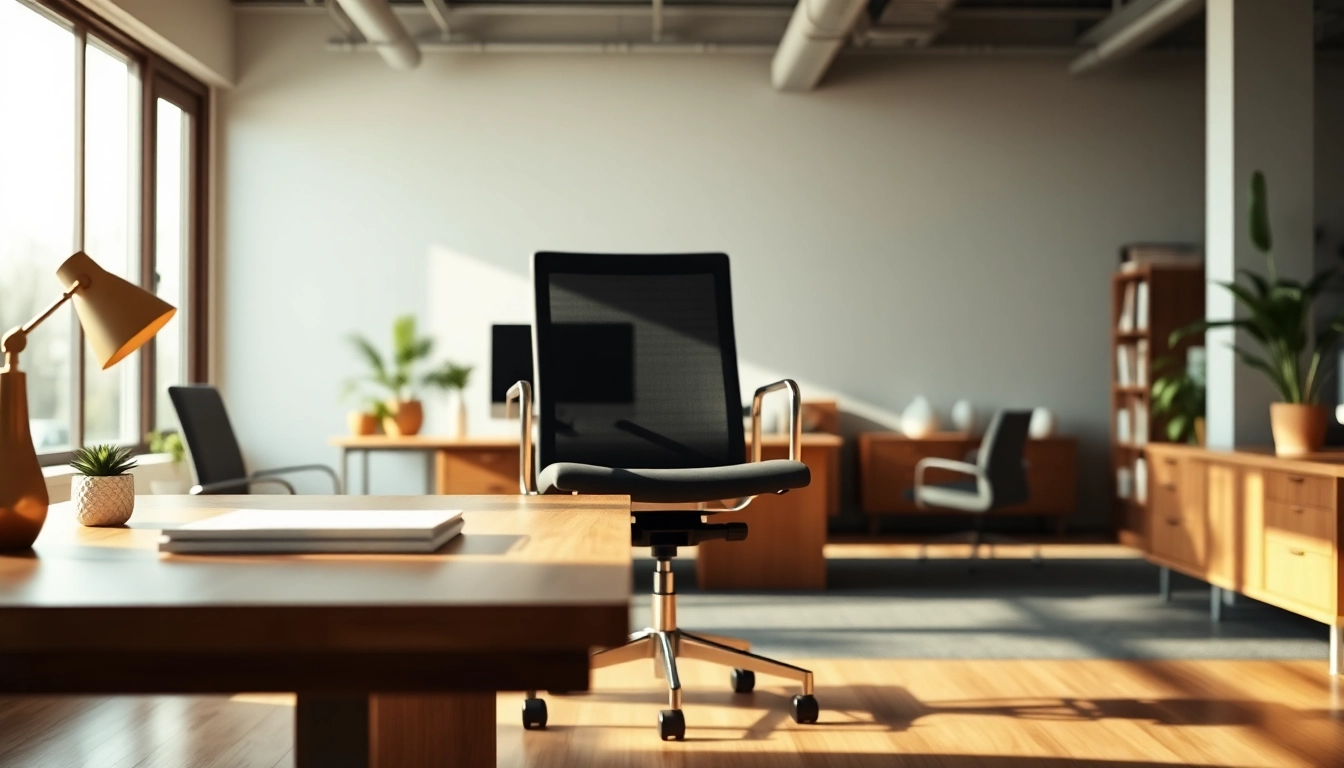 Refurbished Vitra Stuhl in modern Büroräumlichkeiten mit natürlichem Licht und eleganten Designelementen.
