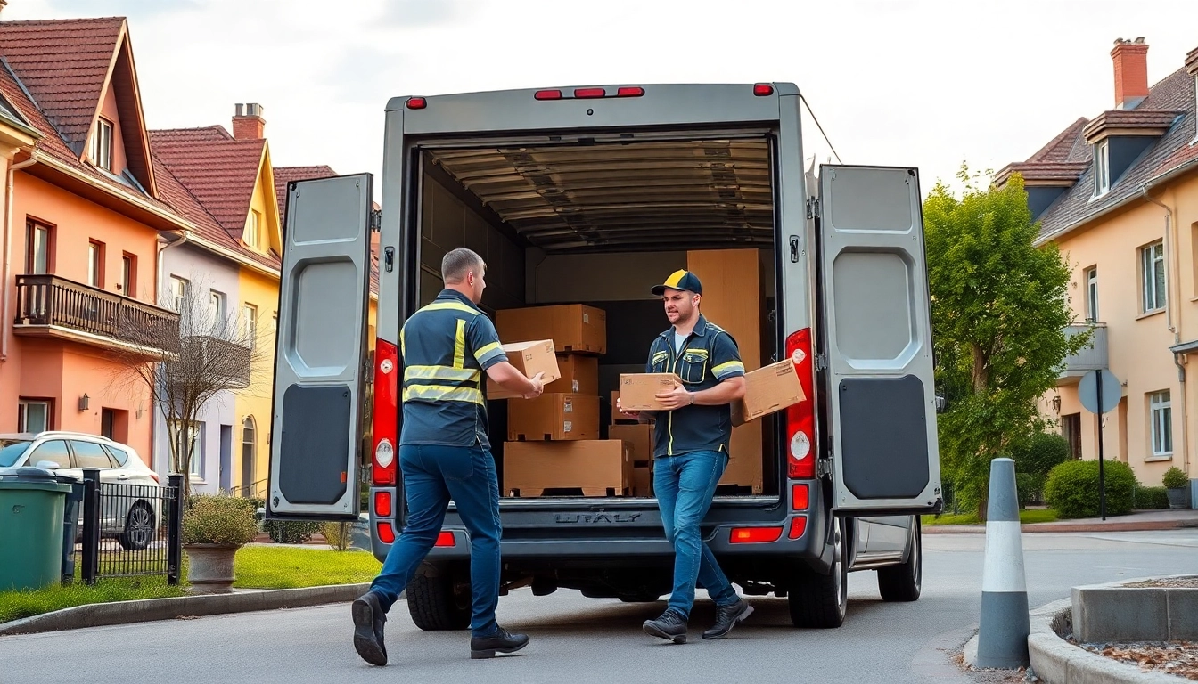 Professionelles Umzugsunternehmen im Saarland lädt Möbel in ein Umzugsfahrzeug.