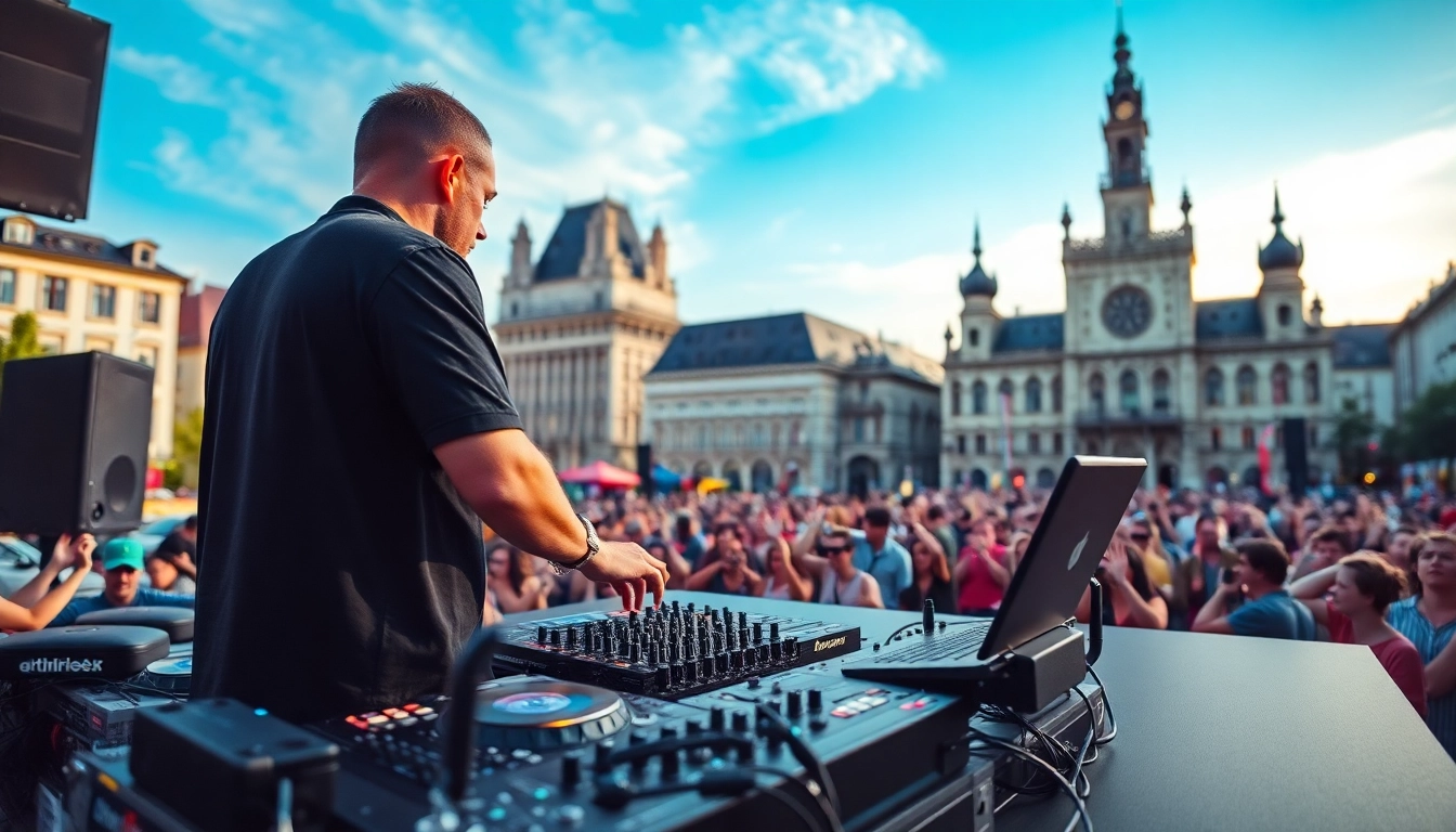 DJ aus München begeistert die Feiernden bei einem Festival in München.
