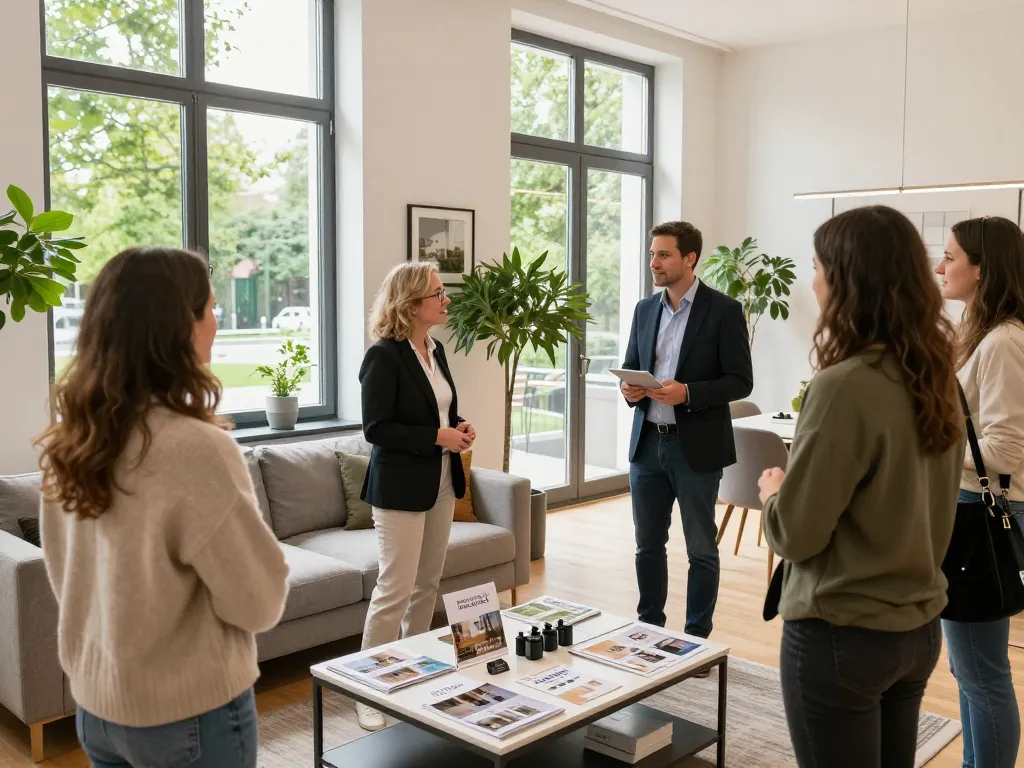 Immobilienmakler Frankfurt Sachsenhausen präsentiert wunderschöne renovierte Altbauwohnung während der Immobilienbesichtigung.