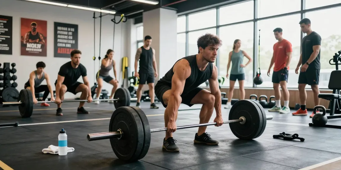 Fitness-Training in einem professionellen Fitnessstudio, das die Muskelaufbau-Philosophie von Steroidshop zeigt.
