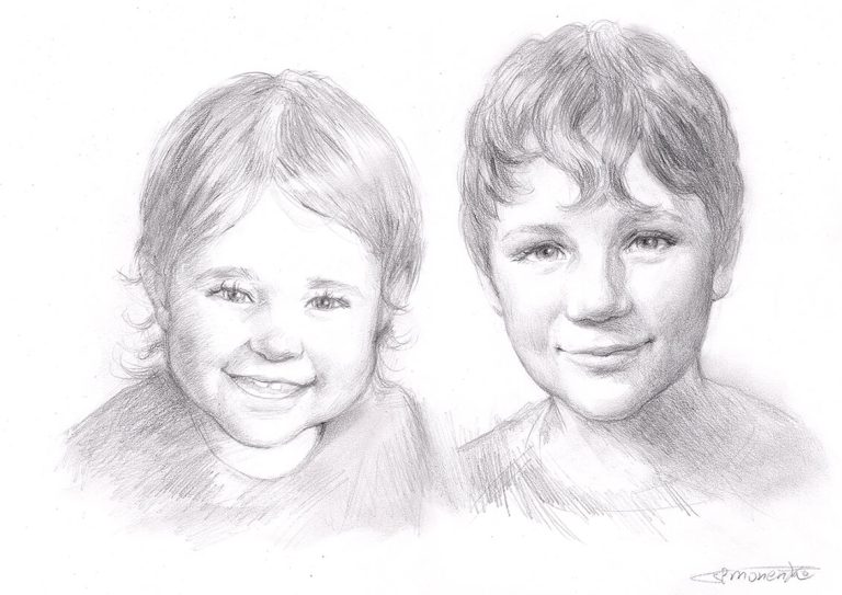 portrait_vom_foto_zeichnen_lassen_kids_bleistift_baby_maedchen_junge_portraet_maxim_simonenko