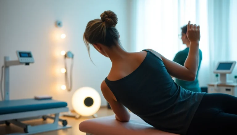 Therapie zur Schmerzlinderung Bandscheibenvorfall: Übungen zur Linderung von Rückenschmerzen in einer Physiotherapiepraxis.