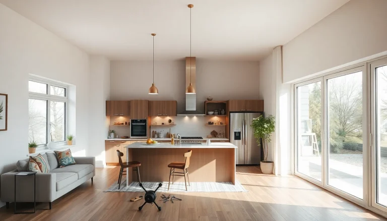 Inspirierende Wohnräume einer Hausrenovierung, die neuen Lebensgeist und Stil vermittelt.