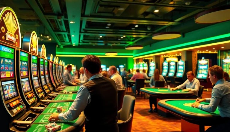 Erleben Sie die Aufregung im Online-Casino Schweiz mit lebhaften Spielern an Tischspielen und Spielautomaten.