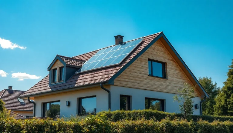 Entdecken Sie eine moderne Photovoltaikanlage auf einem Familienhaus, die zeigt, wie einfach es ist, eine PV Anlage kaufen ohne Eigenkapital.