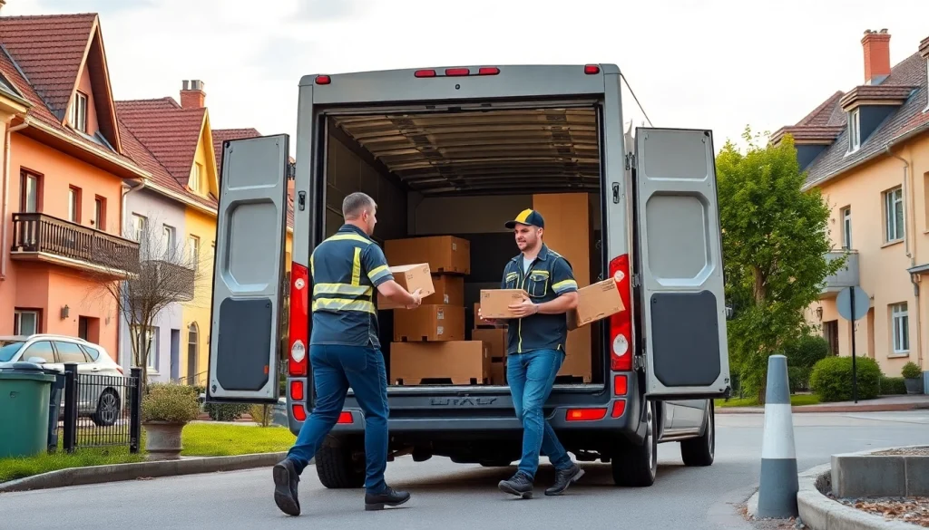 Professionelles Umzugsunternehmen im Saarland lädt Möbel in ein Umzugsfahrzeug.