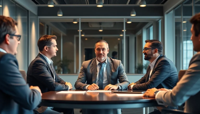 Headhunter Geschäftsführer berät Führungspersonal in einem modernen Büro.