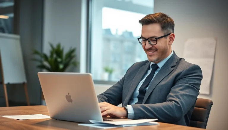Headhunter Saarbrücken in einem modernen Büro bei der Arbeit.