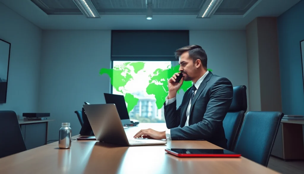 Headhunter IT, ein professioneller Recruiter, der in einem modernen Büro arbeitet und hochqualifizierte Talente anwirbt.