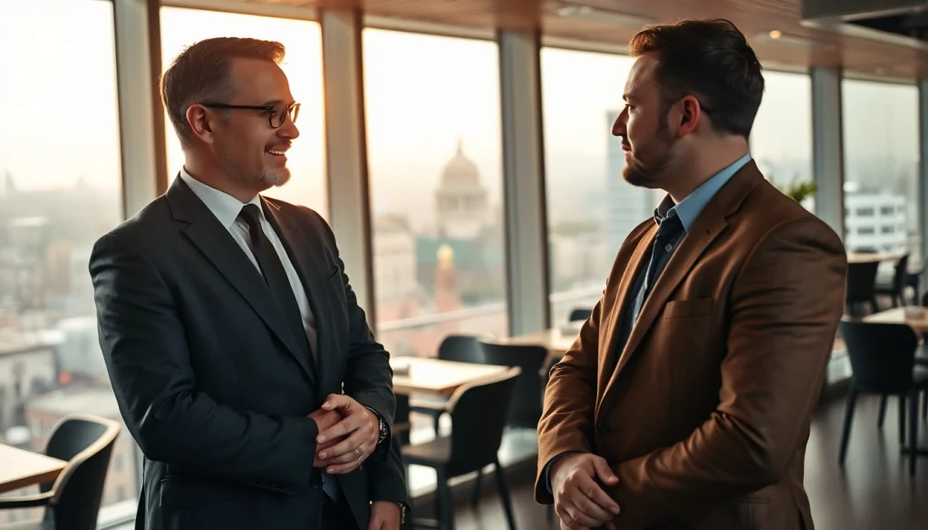Headhunter Gastronomie im Gespräch mit einem Kandidaten in einem modernen Büro.