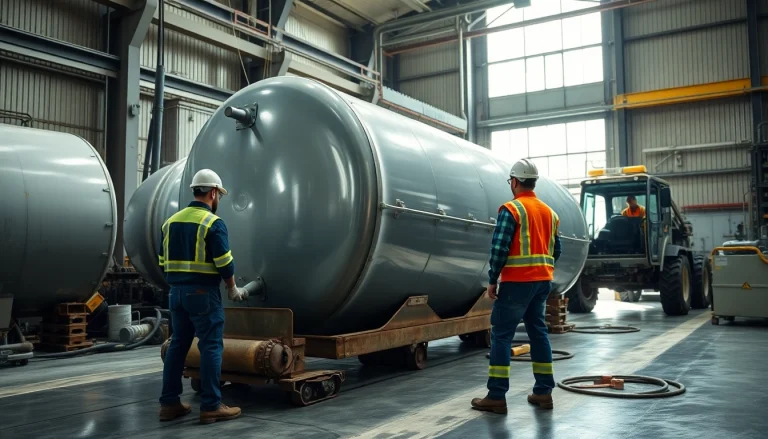 Kosten für Öltankentsorgung durch professionelle Mitarbeiter in einem industriellen Bereich