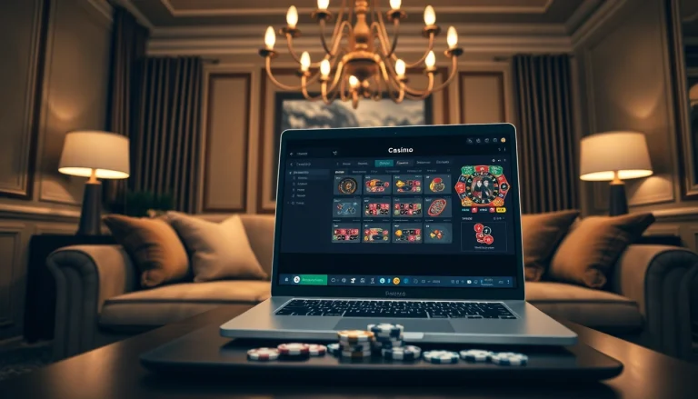 Találja meg a legjobb online kaszinó ajánlatokat egy modern laptopon, elegáns környezetben.