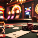 Players enjoying poker and vibrant casino ambiance at 789BET, capturing excitement and luxury.