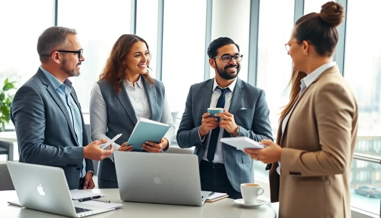 Persönlicher Berater führt effektives Gespräch mit Klienten in modernem Büro.