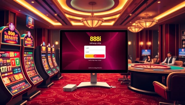 Engaging online gambling scene showing 88i đăng nhập with vibrant casino elements and professional ambiance.