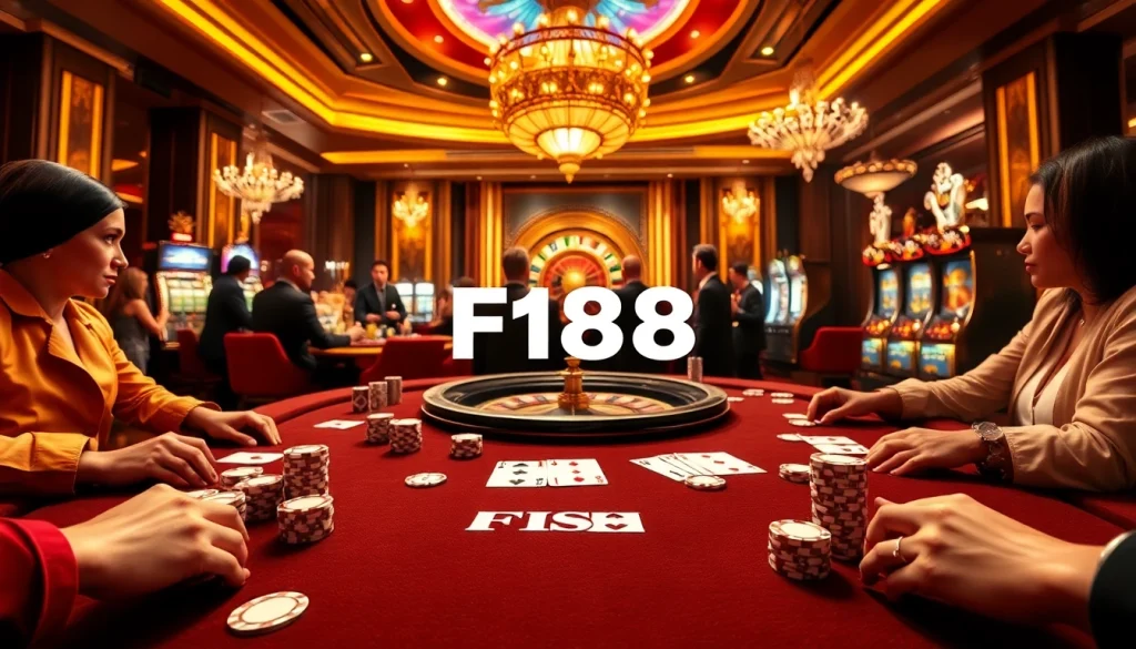 Gamble at F168.sarl poker table, experiencing thrilling casino action with vibrant cards and chips.
