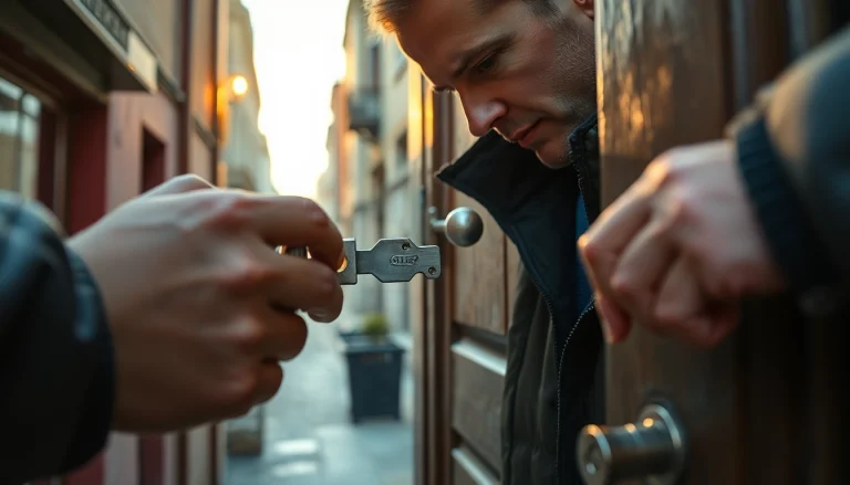 Schlüsselnotdienst Berlin: Professioneller Schlüsseldienst öffnet sicher eine Tür in Berlin.