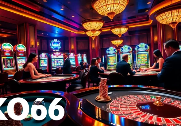 Các game thủ thưởng thức hành động cược cao tại bàn casino KO66 với các yếu tố game sống động.