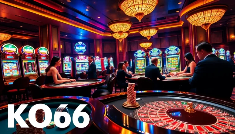 Các game thủ thưởng thức hành động cược cao tại bàn casino KO66 với các yếu tố game sống động.