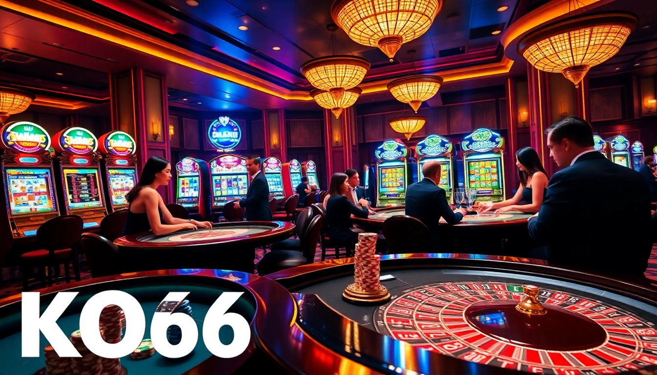 Các game thủ thưởng thức hành động cược cao tại bàn casino KO66 với các yếu tố game sống động.