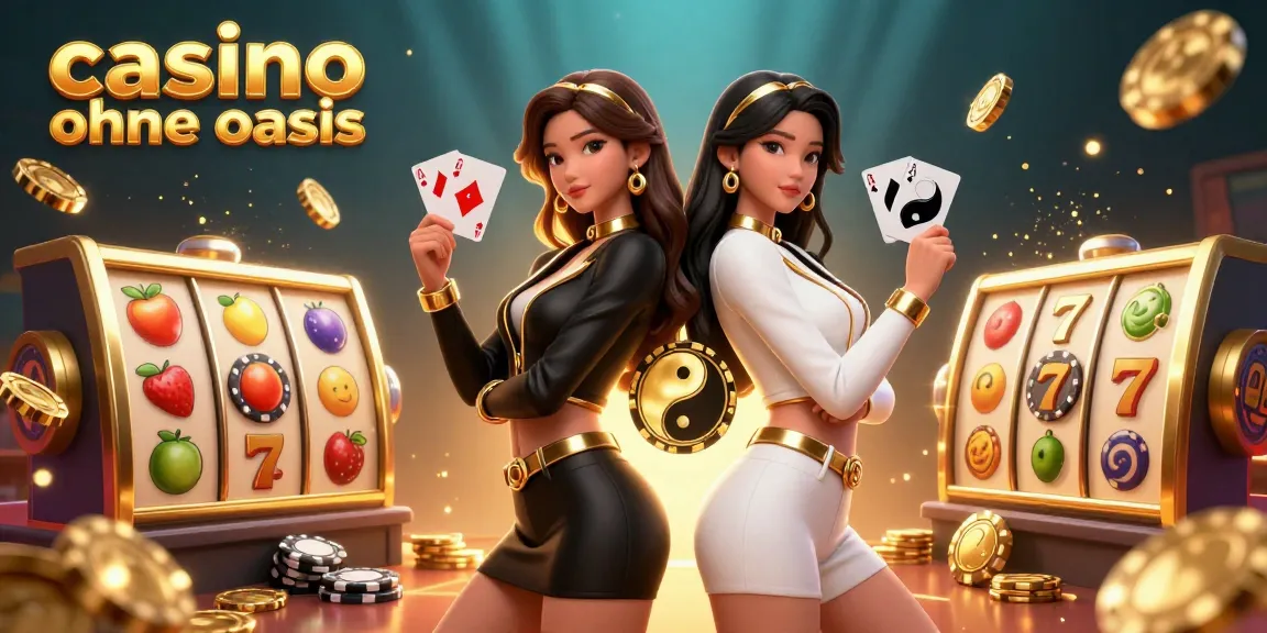 Experience the excitement of casino ohne oasis with stunning twin Asian women showcasing their poker skills in a vibrant, dynamic scene.