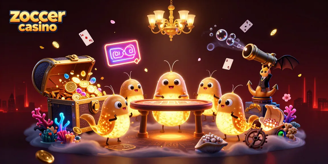 Engage in vibrant gameplay at Zoccer Casino, illuminated by bioluminescent glowworms and a bat dealer.