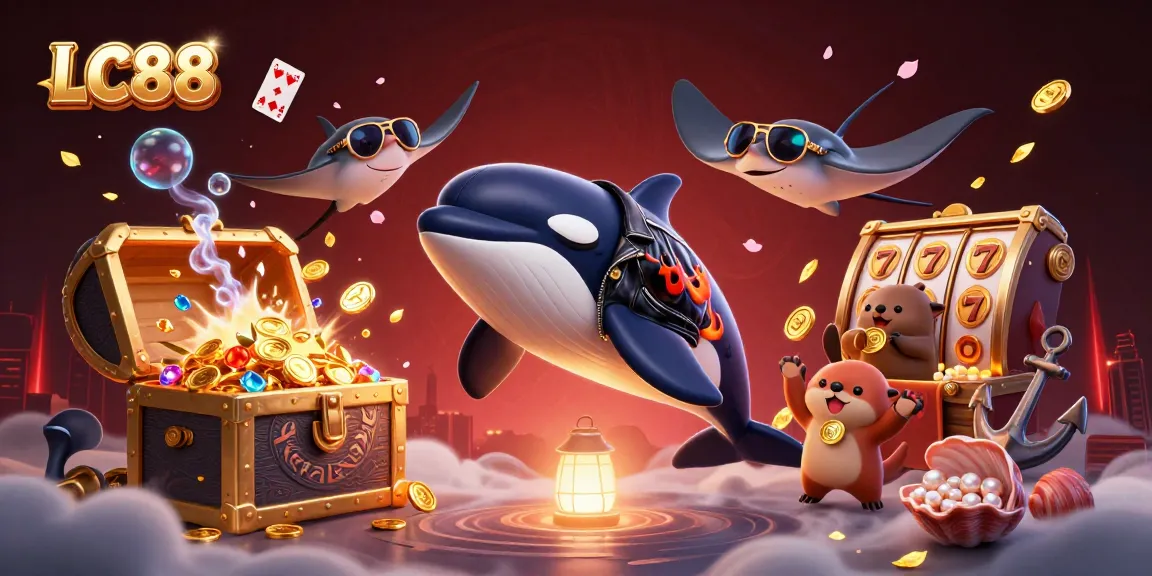 Engaging LC88 illustration of sea creatures showcasing thrilling slots action.